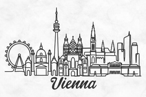 Download Vienna Skyline Minimalism Drawing - Minimalism Collection