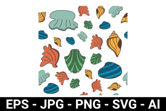 Download Colorful Shell Seamless Pattern - Shell Collection