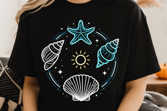 Download Beach Shell Neon Ocean Design PNG - Shell Collection
