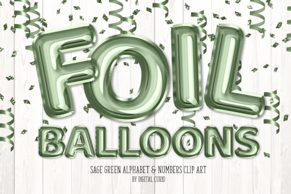 Download Sage Green Foil Balloon Alphabet - Sage Collection