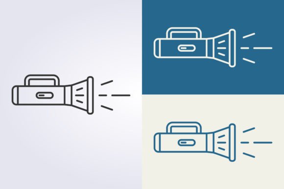 Download Outline Flashlight Icon Vector Logo Desi - Outline Collection